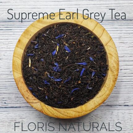 Earl Grey Supreme Tea with Orange Pekoe black tea and cornflower petals by Floris Naturals