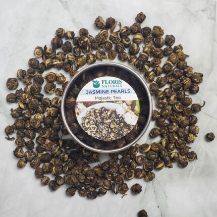 Jasmine Pearls Regal Tea organic hand-rolled jasmine green tea by Floris Naturals