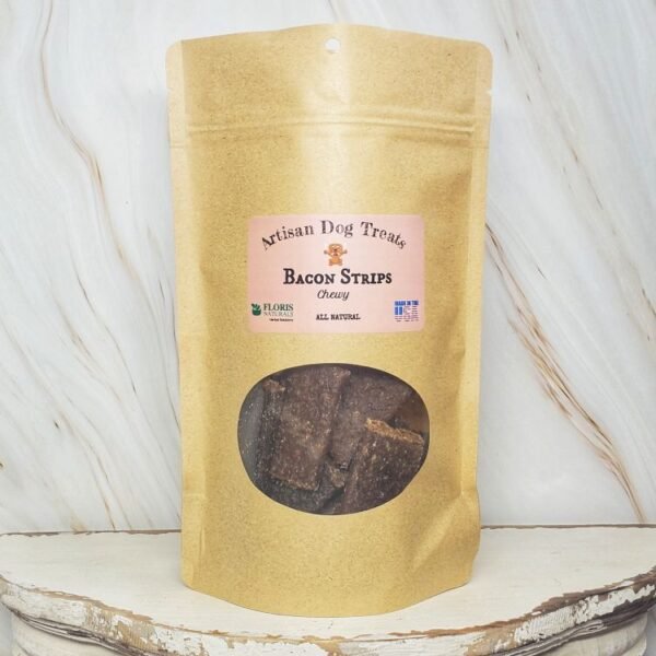 Natural Dog Treats - Bacon Strips Chewy - Floris Naturals