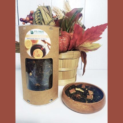 Orange Spice Tea loose leaf black tea with orange peel and cinnamon by Floris Naturals