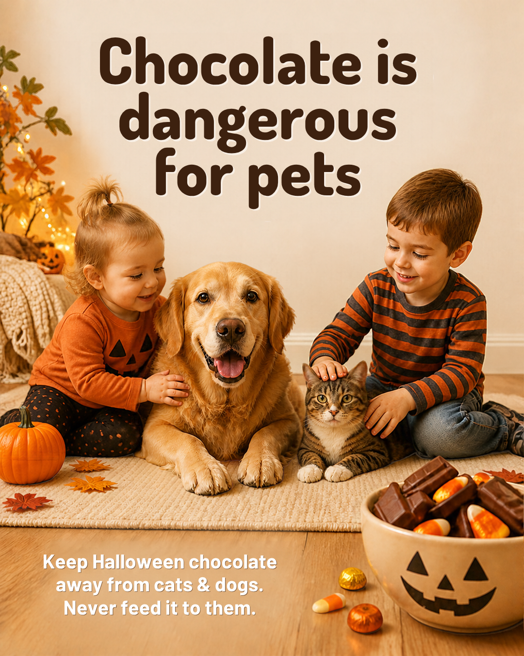 Halloween pet chocolate safety post